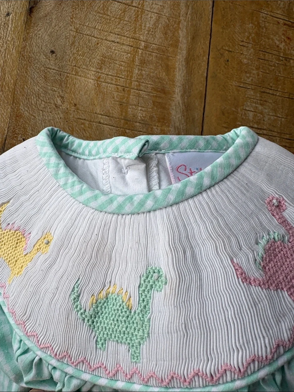 Stitchy Fish Baby Girl Smocked Romper 9m
